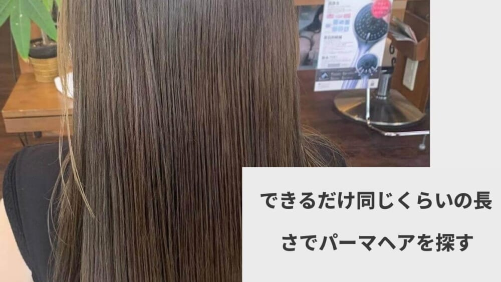 できるだけ同じくらいの長さでパーマヘアを探す